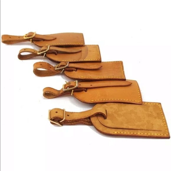 Louis Vuitton Leather Luggage Bag Tags: set of 9 - Picture 4 of 7